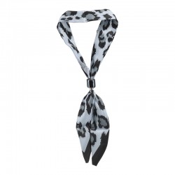 Modern Grey Scarf Necklace with Ceramic Tube