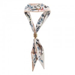 Modern Beige Scarf Necklace with Ceramic Tube