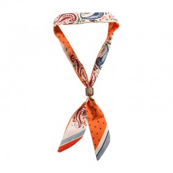 Collar moderno con bufanda de estampado de cachemira y tubo de cerámica