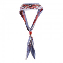 Modern Scarf Necklace with Red Ceramic Tube