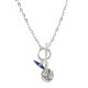 Silver Necklace with T-Bar Clasp & Enamel Evil Eye