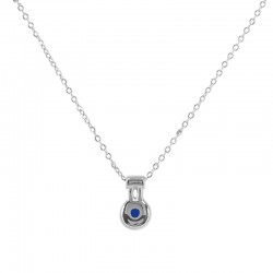 Minimal Necklace with Geometric Charm & Blue Enamel