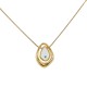 Gold Necklace with Asymmetric Drop & Enamel Evil Eye
