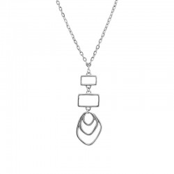 Silver Necklace with Sequential Geometric Pendants