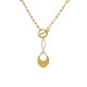 Gold Necklace with T-Bar Clasp & Embossed Ethnic Pendant