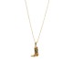 Gold Necklace with Black Enamel Cowboy Boot Pendant