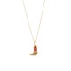 Gold Necklace with Red Enamel Cowboy Boot Pendant