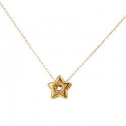 Collar Minimalista de Oro con Estrella en 3D