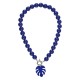 Retro Pop Necklace with Blue Beads & Plexi Leaf Pendant