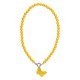 Retro Pop Necklace Yellow Beads & Plexi Butterfly Pendant