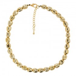 Collar urbano con cuentas acrílicas doradas asimétricas