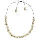 Urban Necklace with Snake Cord & Oval Gold Acrylic Beads
