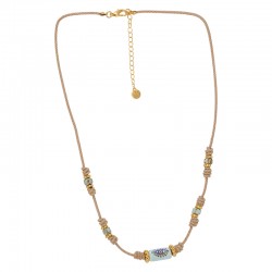 Necklace with Twisted Cord & Ceramic Eye Tube