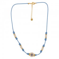 Necklace with Twisted Cord & Ceramic Eye Design