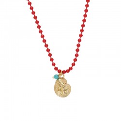 Summer Necklace with Metal Shell & Ball Chain