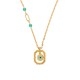 Necklace with Metal Frame & Enamel Evil Eye