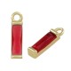 Colgante de Metal Laton Rectangular con Cristal 9x13mm