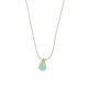 Collar con colgante metálico en forma de gota y esmalte turquesa