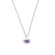 Collar con colgante ovalado de esmalte morado y cadena delicada