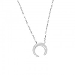 Collar con colgante de cuerno de plata y cadena