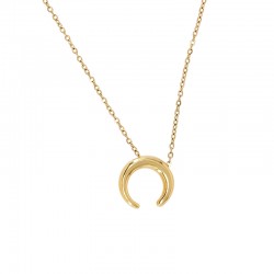 Collar con colgante de cuerno de oro y cadena