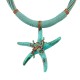 Collar con Estrella de Mar Acrílica Turquesa y Tejido Decorativo