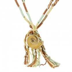 Collar Boho con Concha Acrílica UV y Cordones Trenzados