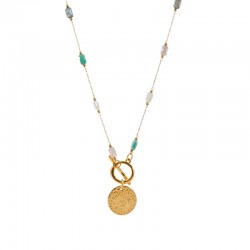 Collar con Ojo Metálico Redondo y Cierre en T