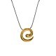 Collar con colgante de espiral de metal dorado en cordón negro