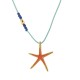 Collar con Estrella de Mar de Metal Esmaltado Naranja y Trenza de ADN