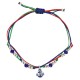 Pulsera con Ancla Esmaltada en Azul y Cordones Multicolores