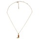 Collar de oro con colgante de bota vaquera esmaltada en rojo