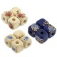 Cuenta de Cerámica Cubo con Flores 10mm (Ø2.7mm)