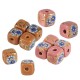 Cuenta de Cerámica Cubo con Flores 10mm (Ø2.7mm)
