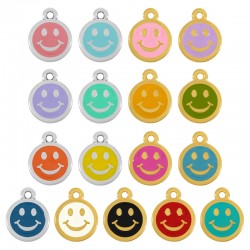 Colgante Carita sonriente de Metal Zamak Esmaltado 12mm