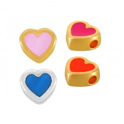 Pasador de Metal Zamak Corazón con Esmalte 9mm(Ø2.2mm)