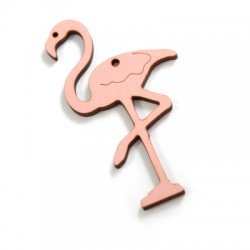 Wooden Pendant Flamingo 90x47mm Connector