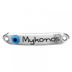 Conector de Metal Zamak Chapa con ''Mykonos'' con Ojo Esmaltado7x35mm (Ø 1.8mm)