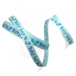 Ribbon Polyester 'Baby Boy' 10mm (25yards/pack)