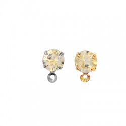 Brass Earring Setting w/ Acrylic Stone 6mm