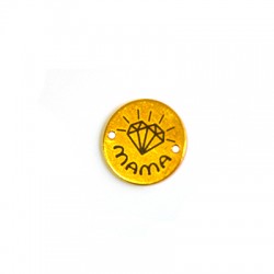 Brass Round Charm 15x1mm Diamond(Ø 1,2mm)