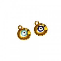 Metal Charm Round Eye w/ Enamel 12mm