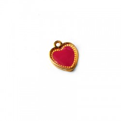 Zamak Charm Heart w/ Enamel 14mm