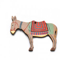 Wooden Pendant Donkey 70x54mm