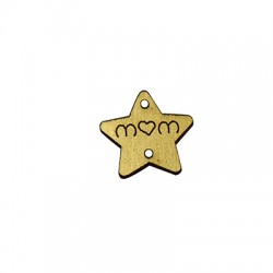 Wooden Pendant Star "MUM" 19x20mm