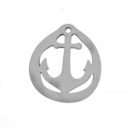 Wooden Round Pendant Anchor 50x45mm