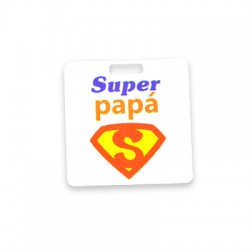 Colgante de Metacrialato pintado "Super Papa" 40mm