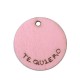 Colgante de Madera Redondo con ´´TE QUIERO´´ 24mm