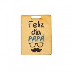 Colgante de Madera "Feliz Dia Papa" 34x45mm