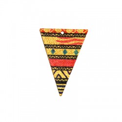 Colgante de Acero Inoxidable Triangulo con Diseños 25x35mm